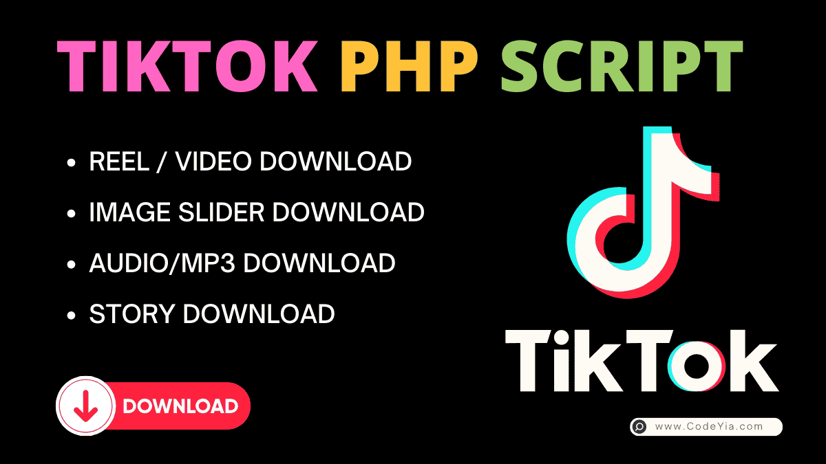 TikTok VIdeo | Reels |  Downloader PHP Script